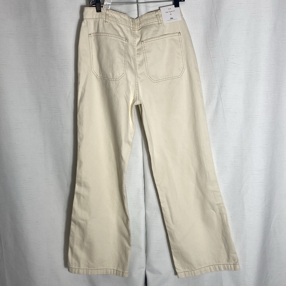 Zara Slim Fit/Flared Leg/High Waist Denim Size 42 USA 10 - Picture 8 of 12